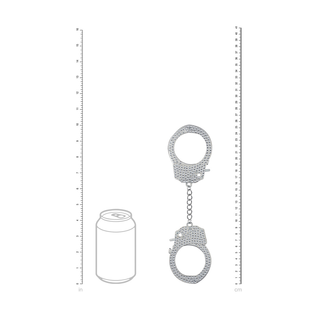 Ouch! by shots Heavy-Duty Diamond Handcuffs - Silver (8714273031112)