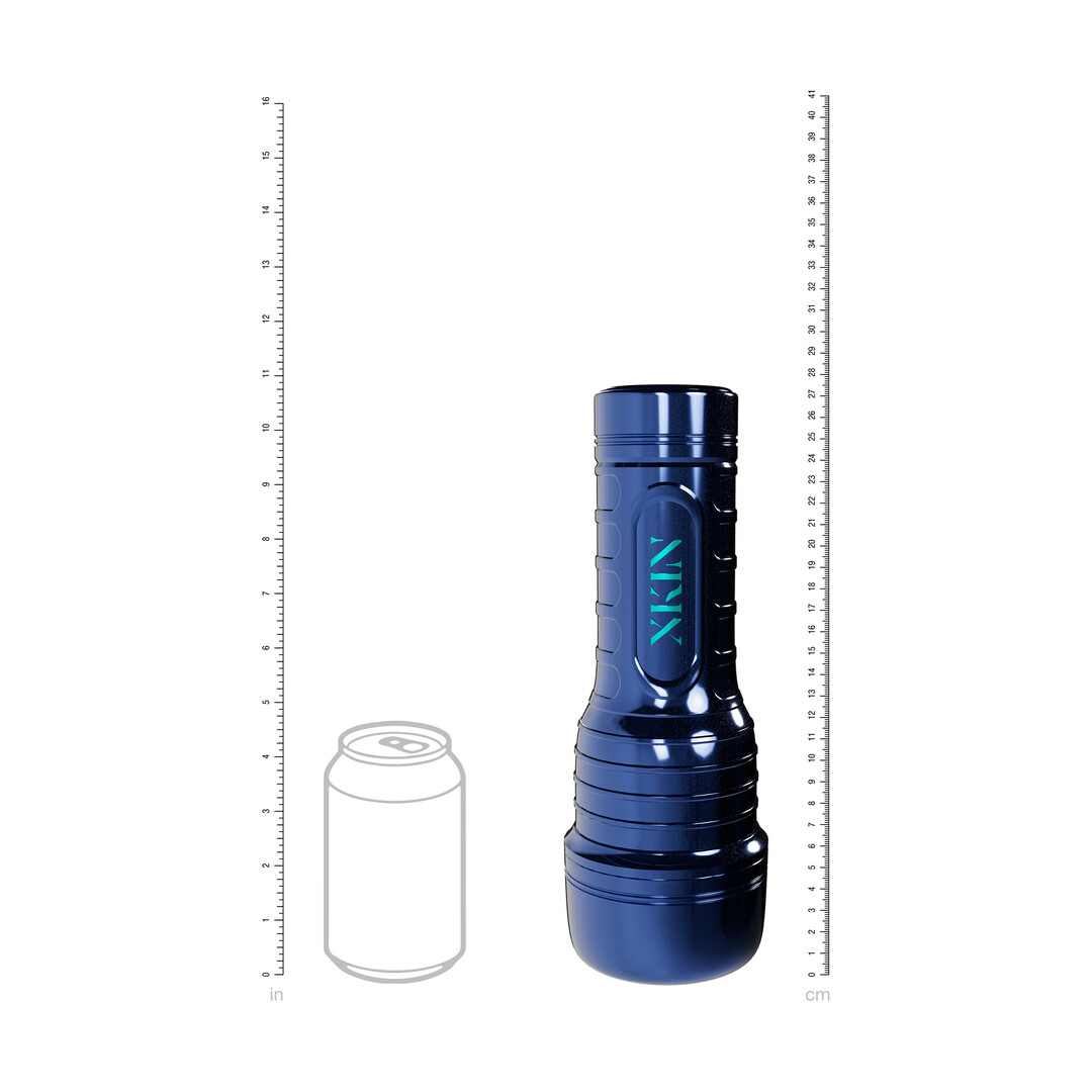 Xkin by shots Metallix - Ronan Cobalt - Vibrating Torch Masturbator with Suction - Mouth - 660g - Blue/Flesh (8714273031426)