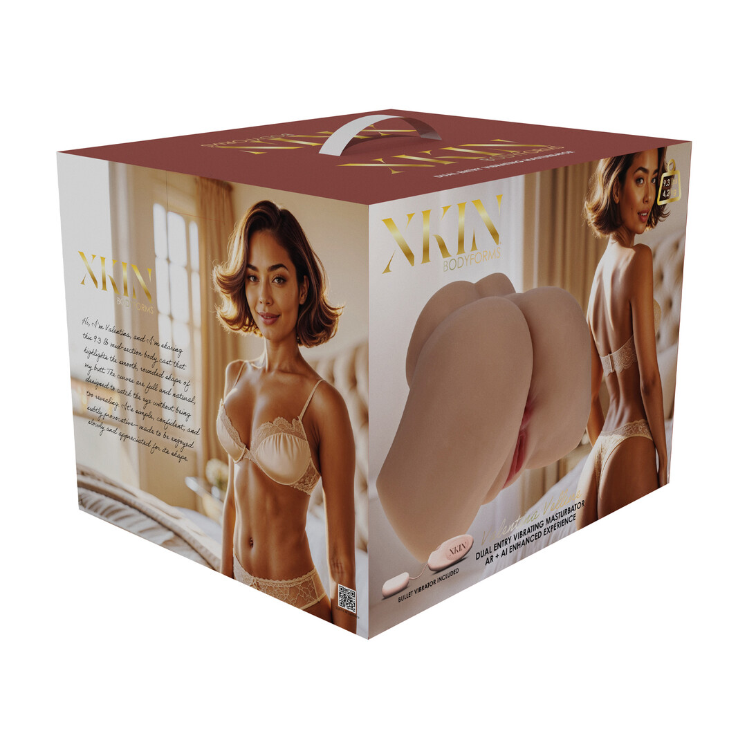 Xkin by shots Bodyforms - Valentina Vellure - Dubbele Ingang Vibrerende Masturbator - 4,2 kg / 9,3 lbs - Tan (8714273030009)