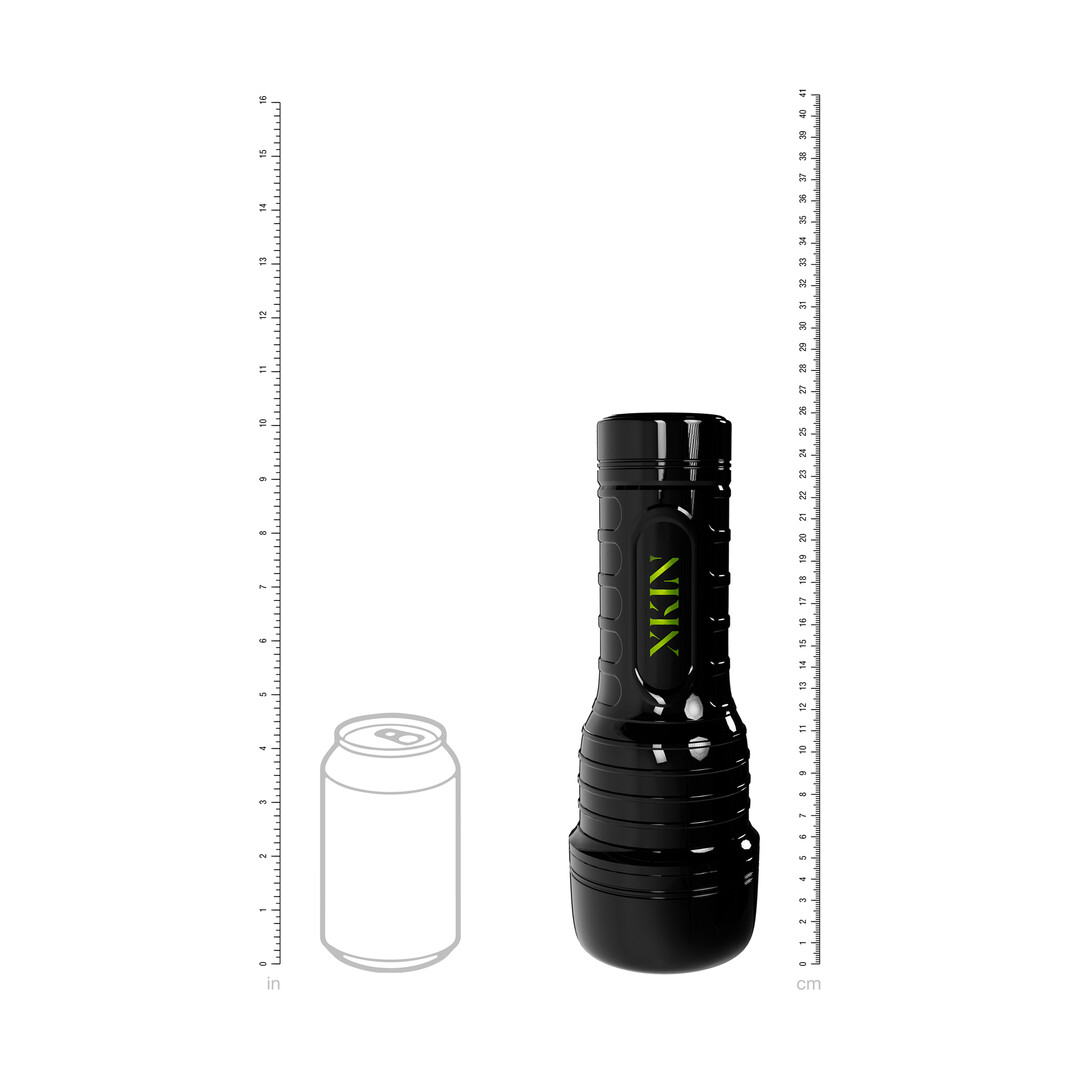 Xkin by shots Metallix - Aza Velvet - Vibrating Torch Masturbator - Pussy - 590g - Black/Flesh (8714273031310)