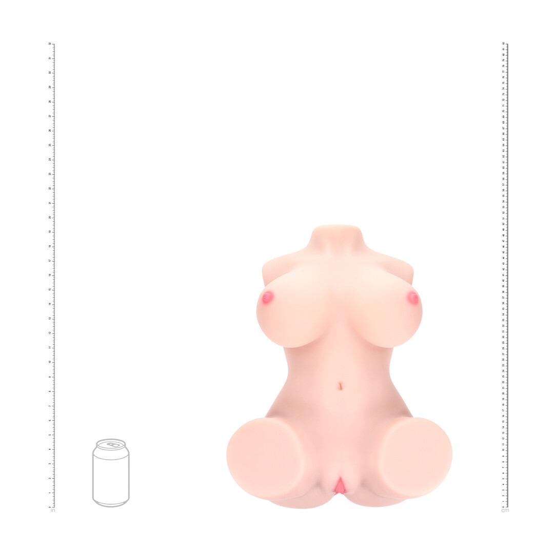 Xkin by shots Bodyforms - Aveline Luxe - Dual Entry Vibrerende Masturbator - 14 kg / 30,9 lbs - Vlees (8714273030016)