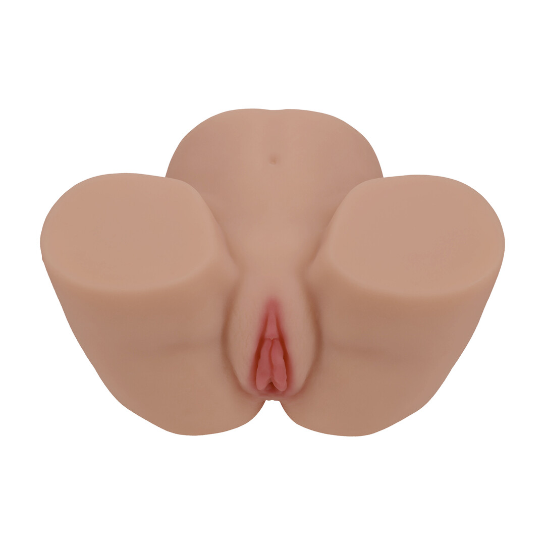 Xkin by shots Bodyforms - Lux Arden - Dual Entry Vibrerende Masturbator - 3,5 kg / 7,7 lbs - Tan (8714273029843)