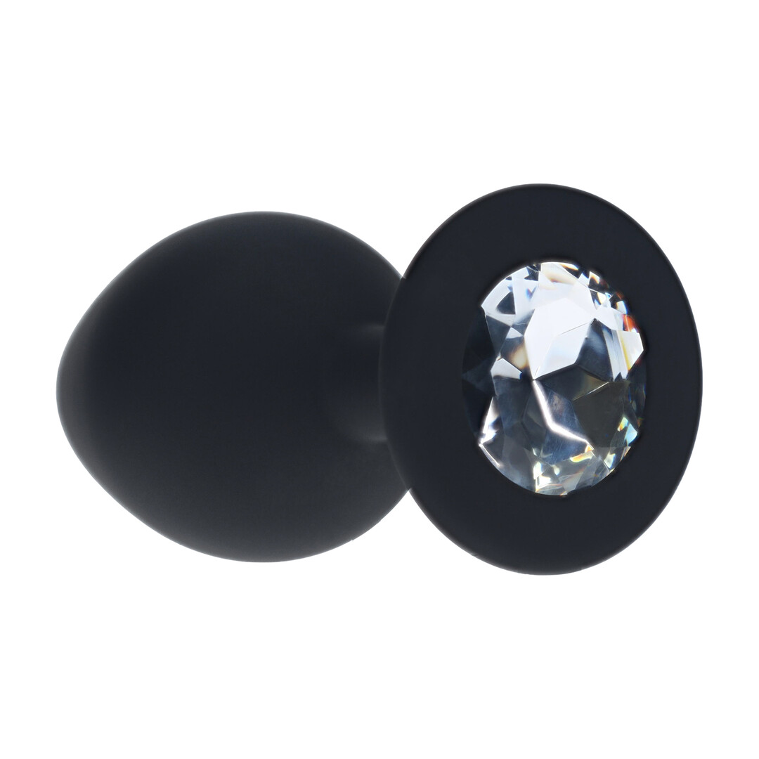 Ouch! by shots Interchangeable Diamond Round Butt Plug - Medium - Black (8714273031167)