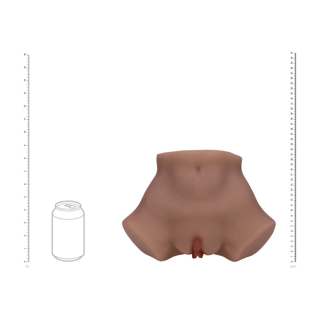 Xkin by shots Bodyforms - Eve Rhodes - Dubbele Ingang Vibrerende Masturbator - 1,6 kg / 3,5 lbs - Bruin (8714273029881)