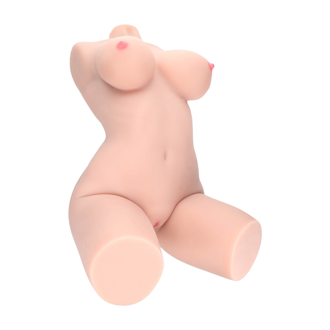 Xkin by shots Bodyforms - Lyla Rose - Poseerbare Dubbele Ingang Vibrerende Masturbator - 21 kg / 46,3 lbs - Vlees (8714273030030)