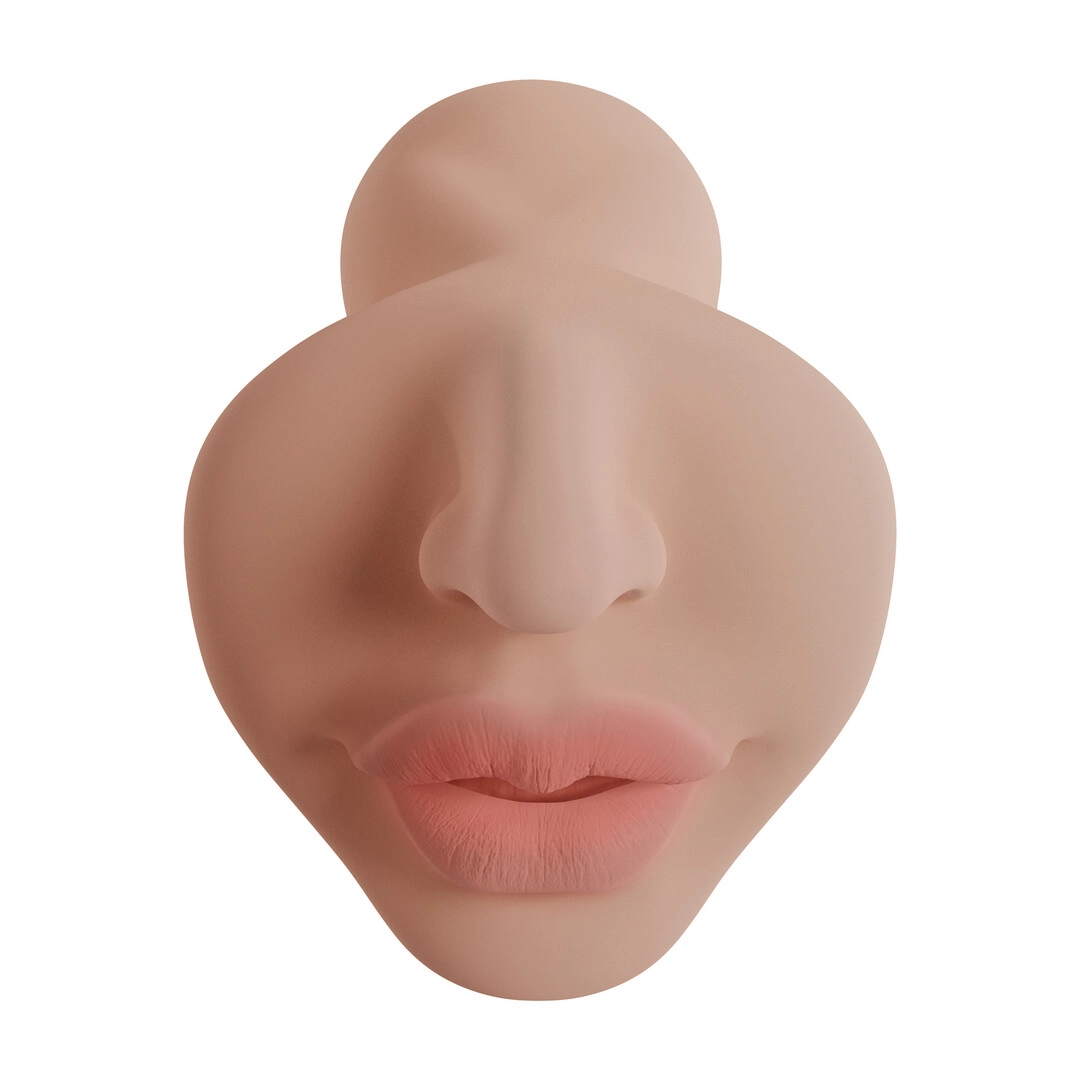 Xkin by shots Superheroes - Crimsom Hex - Vibrating Masturbator - Mouth - 660g - Tan (8714273031723)