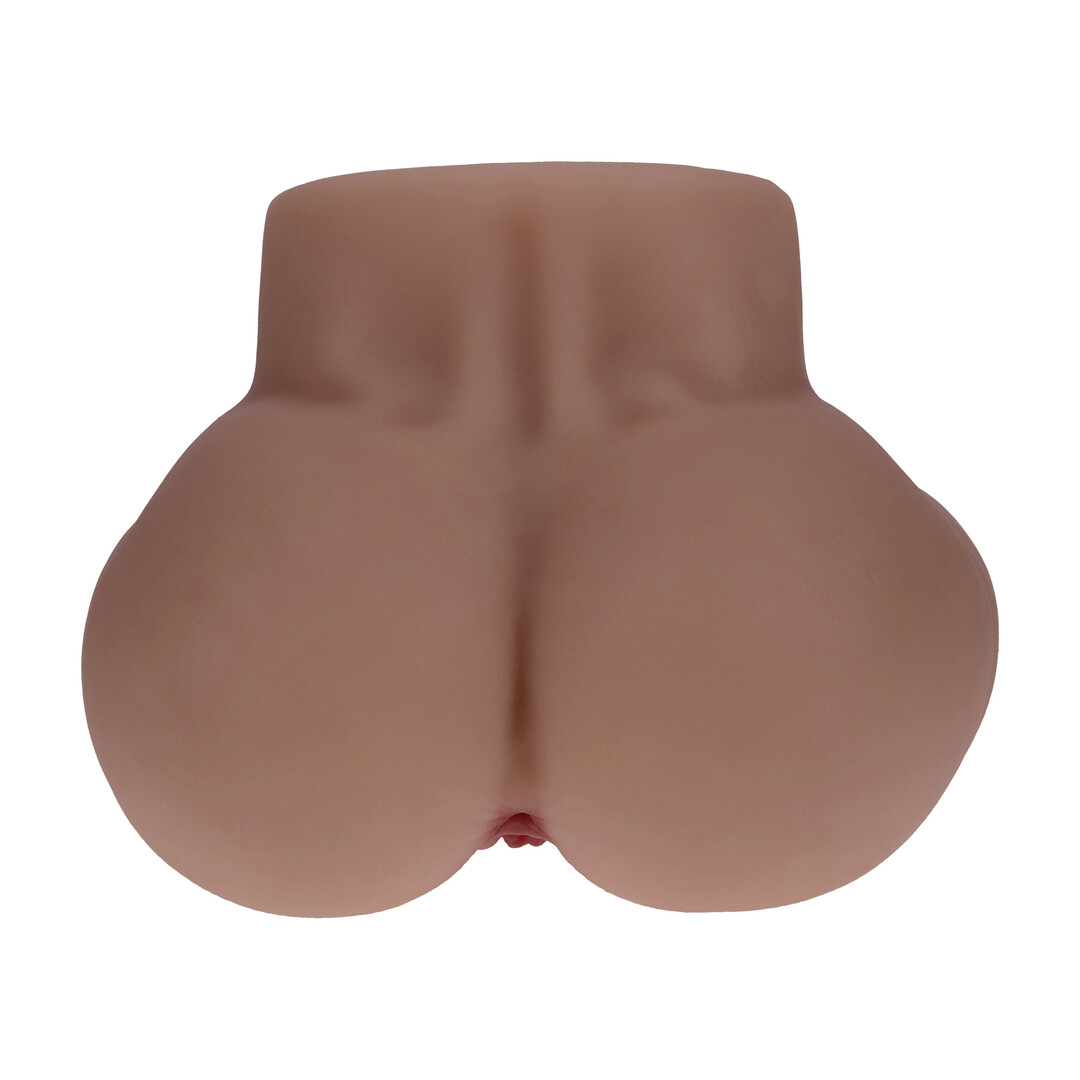 Xkin by shots Bodyforms - Kaya Bloom - Dubbele Ingang Vibrerende Masturbator - 2,4 kg / 5,4 lbs - Bruin (8714273029812)