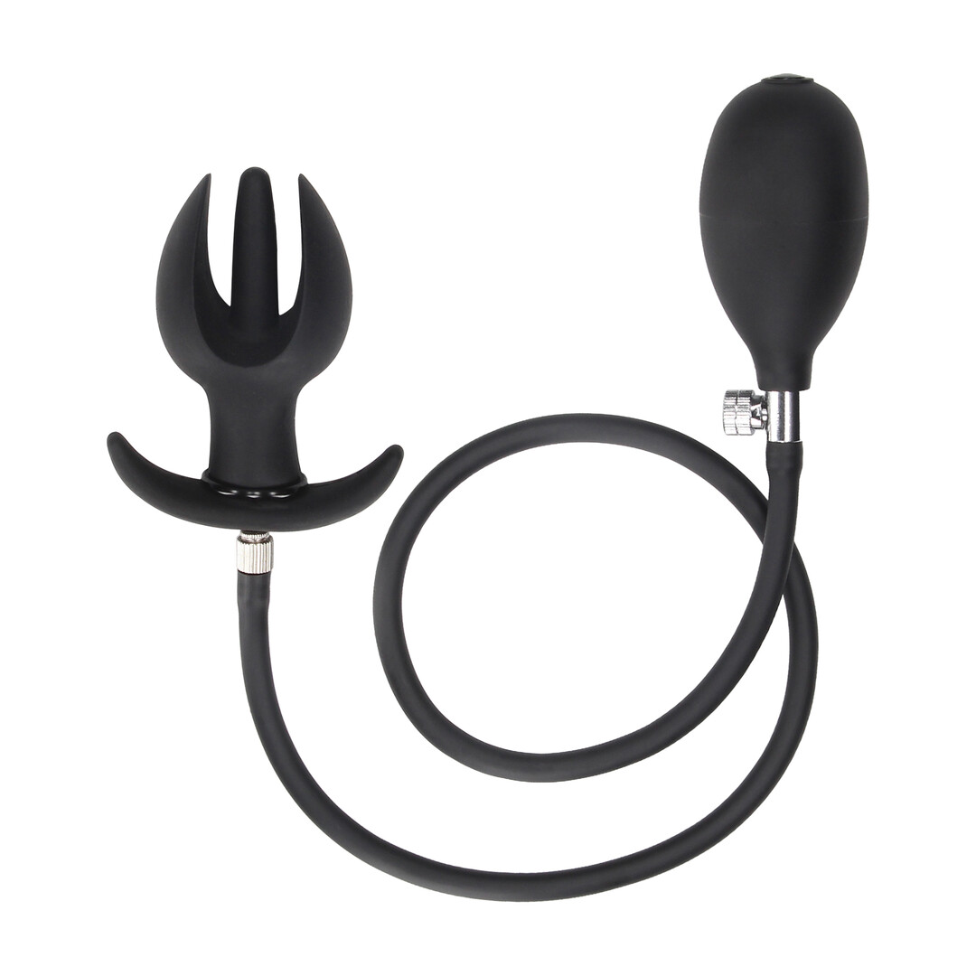Ouch! by shots Inflatable Silicone Anal Spreader Plug - Black (8714273015129)