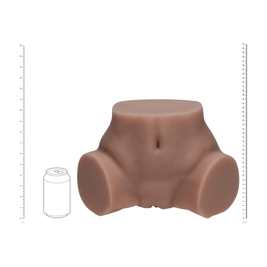 Xkin by shots Bodyforms - Layla Love - Dubbele Ingang Vibrerende Masturbator - 3,5 kg / 7,7 lbs - Bruin (8714273029973)