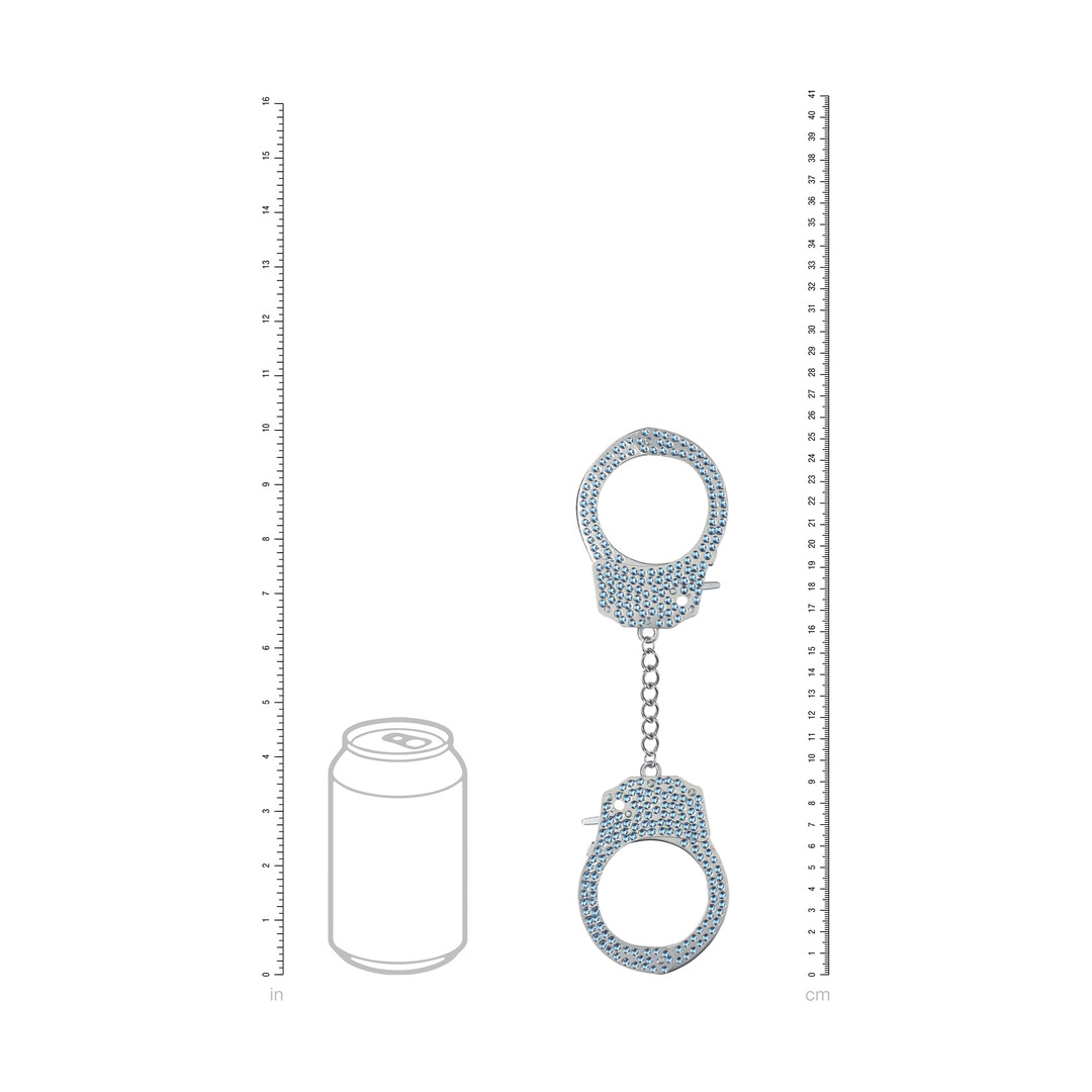 Ouch! by shots Heavy-Duty Diamond Handcuffs - Blue (8714273031082)
