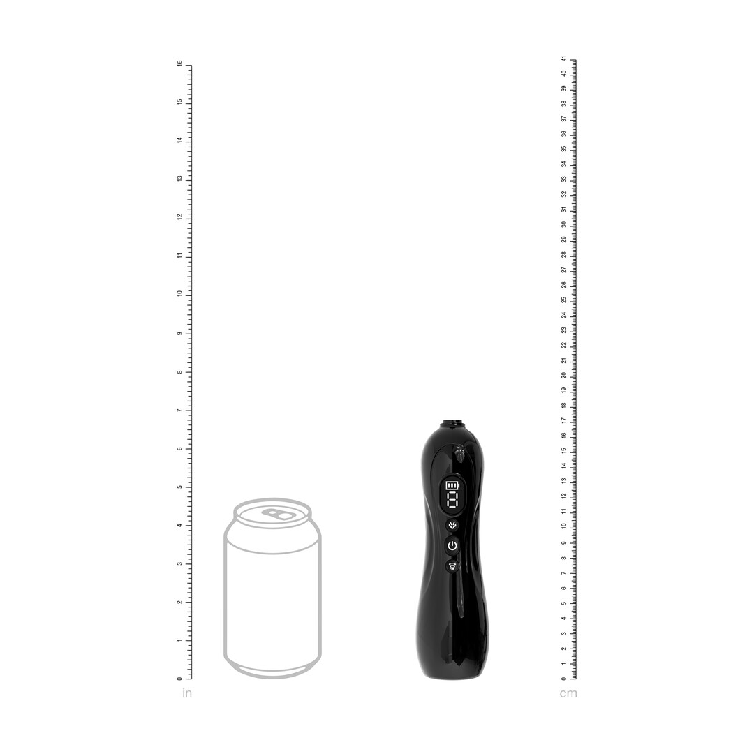 Pumped by shots Automatische Vagina- en Borstpomp met Draaien en Vibrerende Tong - Zwart (8714273029706)