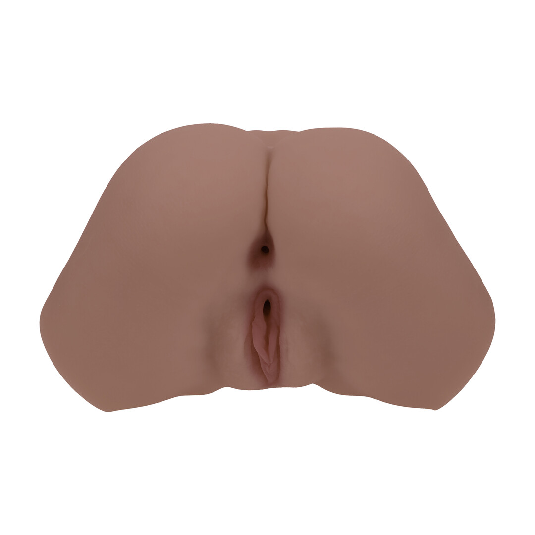 Xkin by shots Bodyforms - Layla Love - Dubbele Ingang Vibrerende Masturbator - 3,5 kg / 7,7 lbs - Bruin (8714273029973)