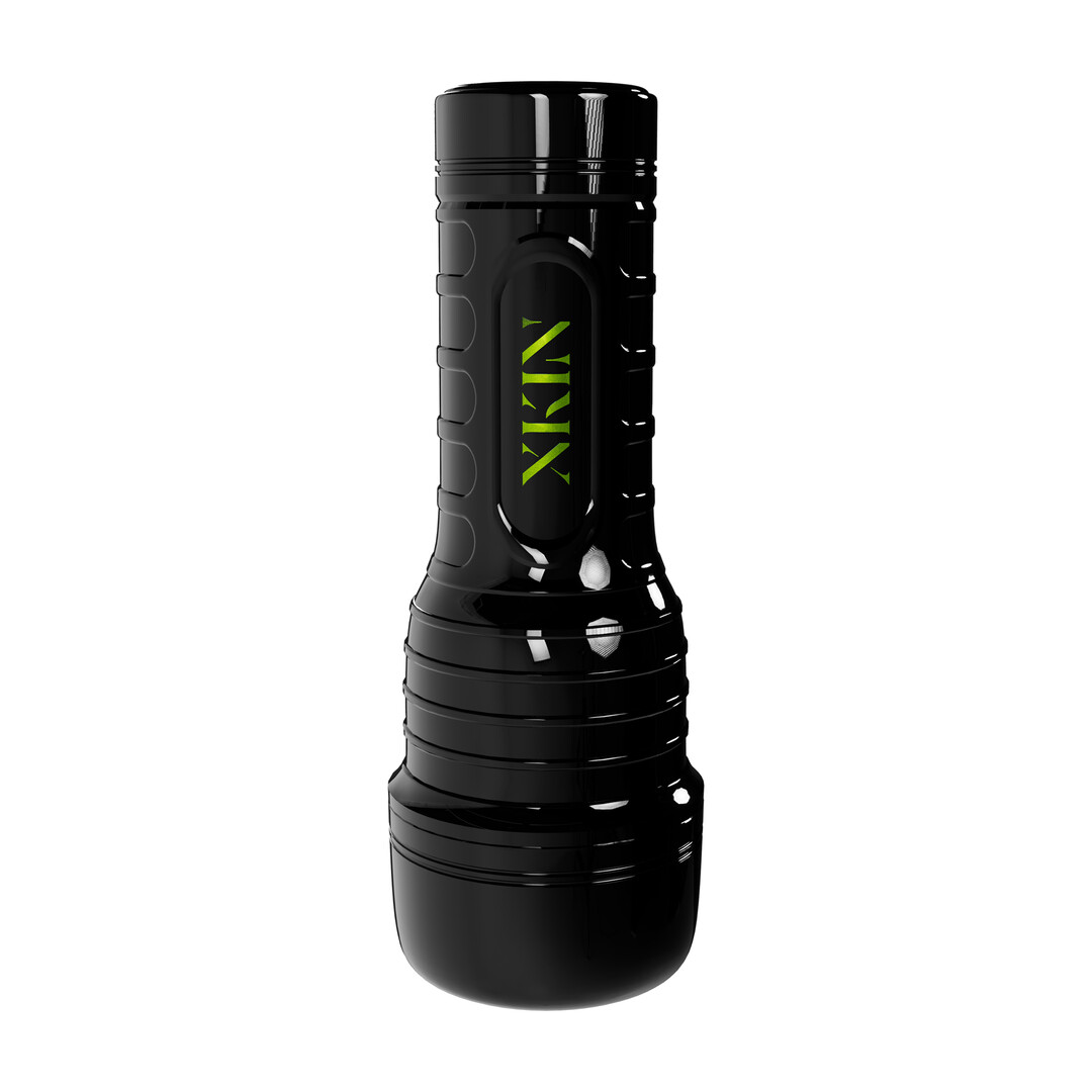 Xkin by shots Metallix - Lana Eclipse - Vibrerende Fakkel Masturbator met Zuigfunctie - Pussy - 660g - Zwart/Tan (8714273031372)