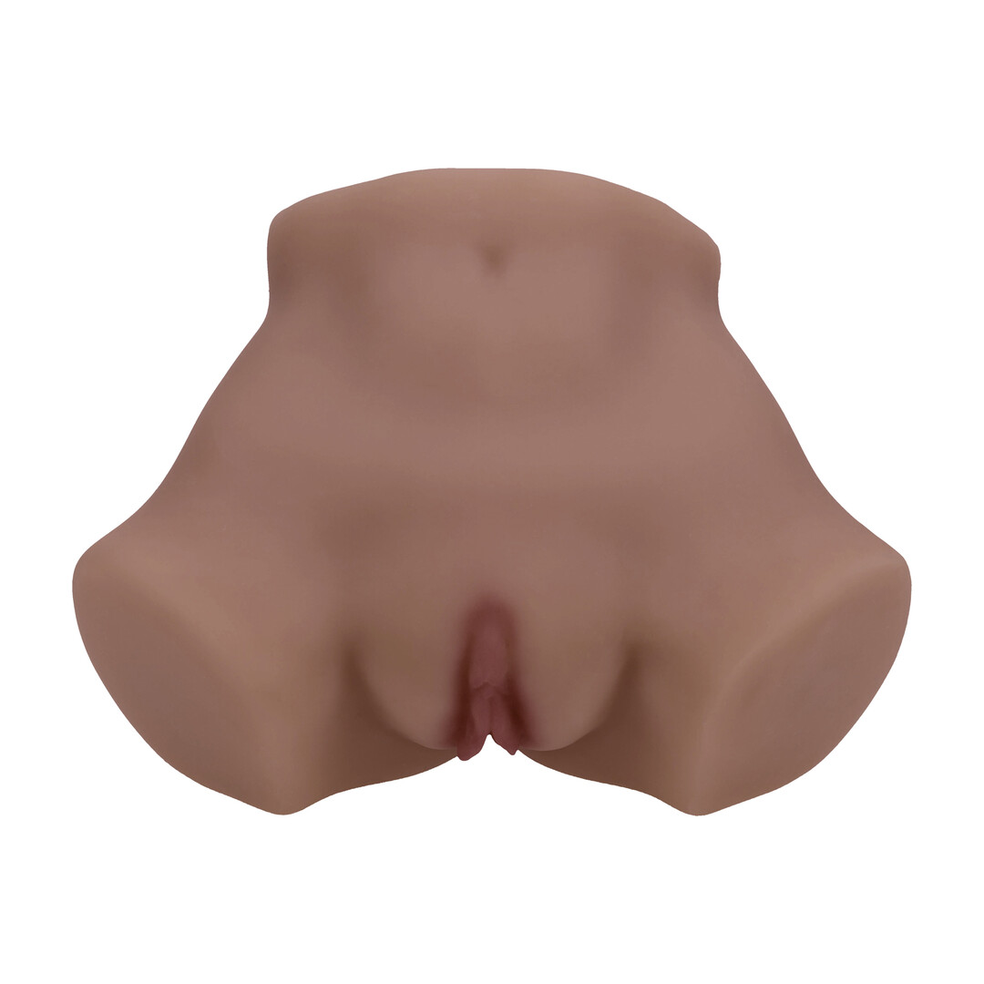 Xkin by shots Bodyforms - Eve Rhodes - Dubbele Ingang Vibrerende Masturbator - 1,6 kg / 3,5 lbs - Bruin (8714273029881)