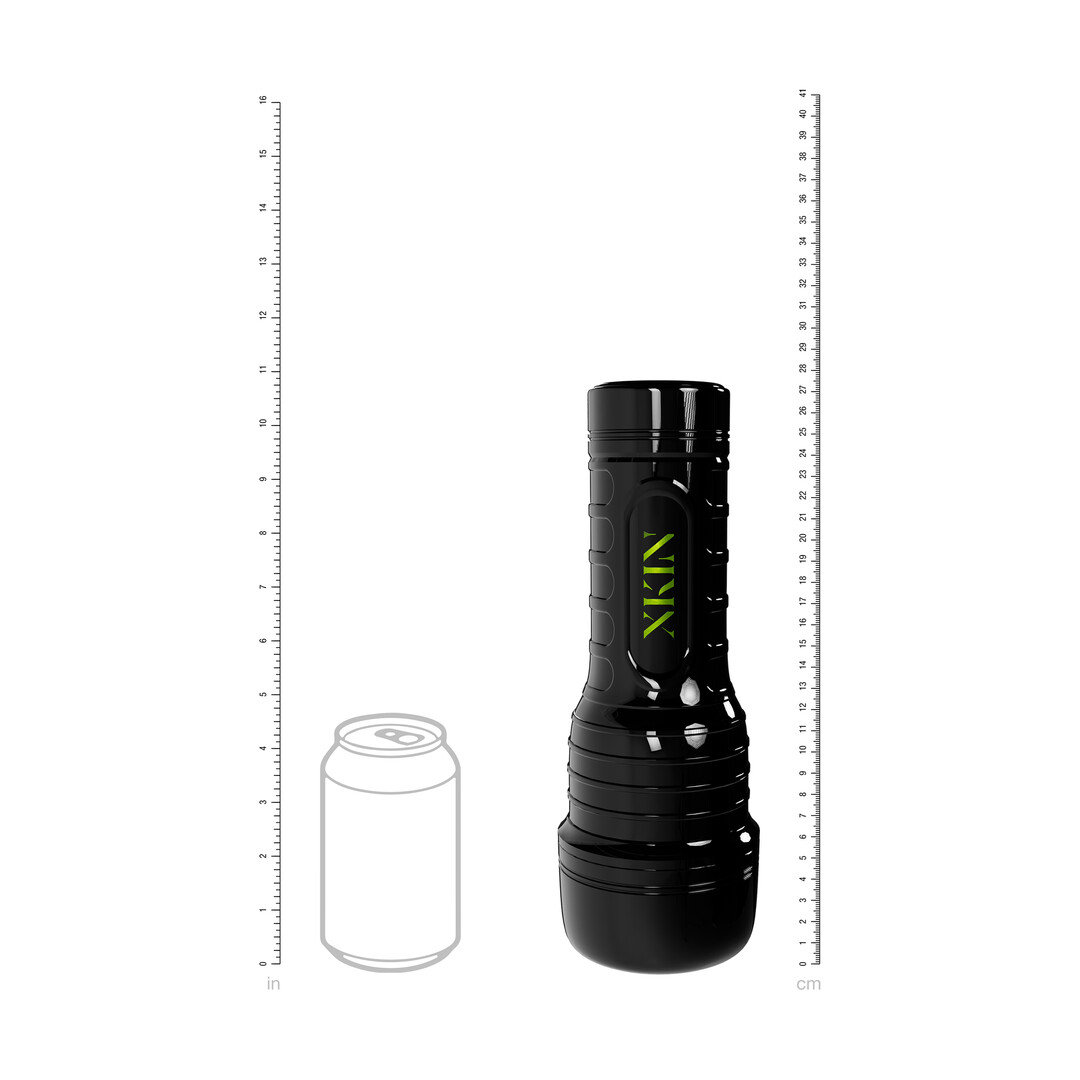 Xkin by shots Metallix - Lana Eclipse - Vibrerende Fakkel Masturbator met Zuigfunctie - Pussy - 660g - Zwart/Tan (8714273031372)