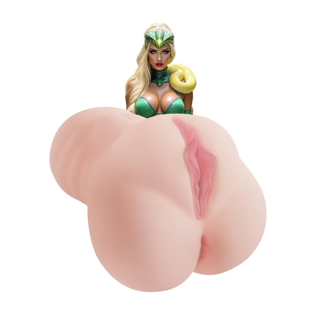 Xkin by shots Superheroes - Serpentia - Dual Entry Vibrating Masturbator - 660g - Flesh (8714273031778)
