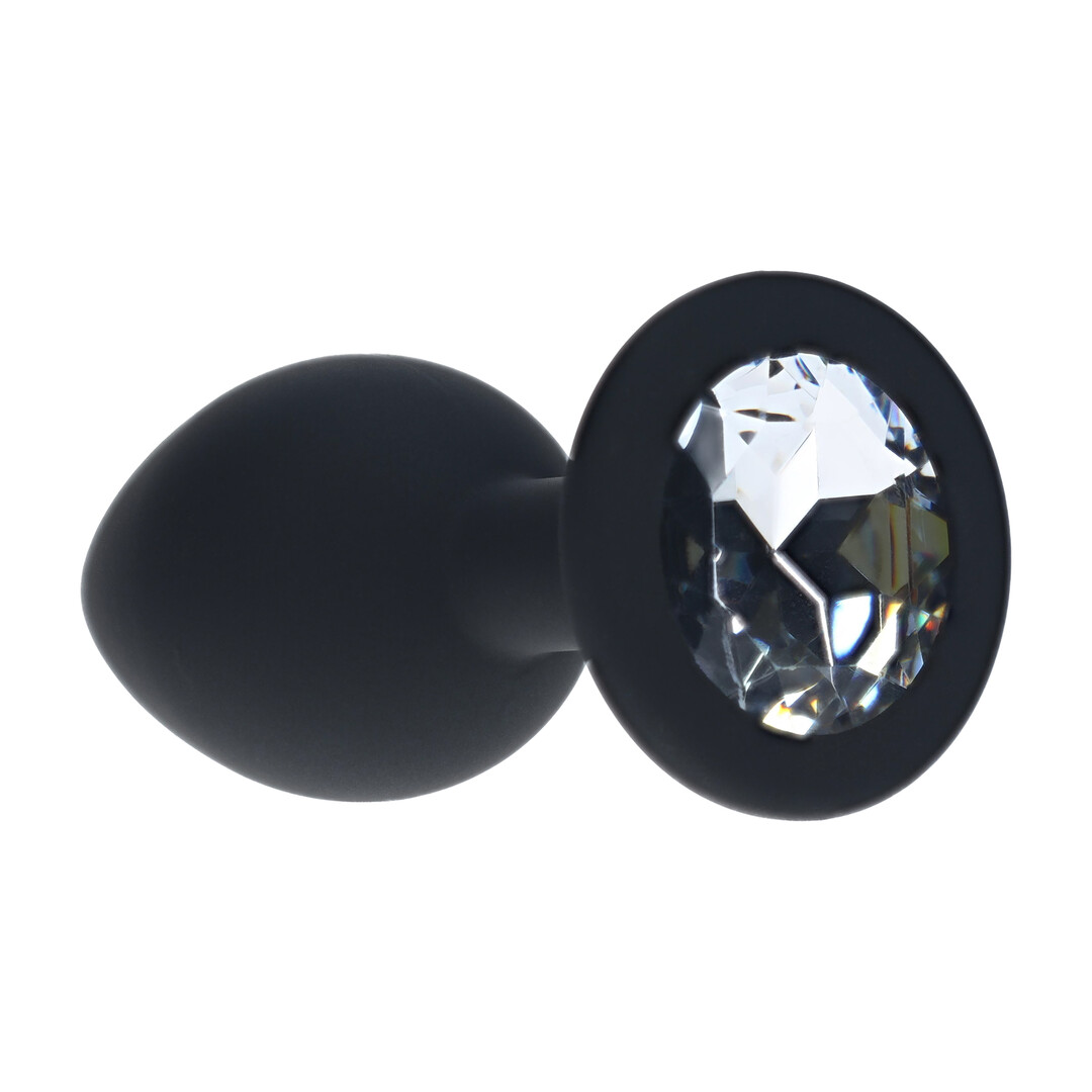 Ouch! by shots Interchangeable Diamond Round Butt Plug - Small - Black (8714273031150)